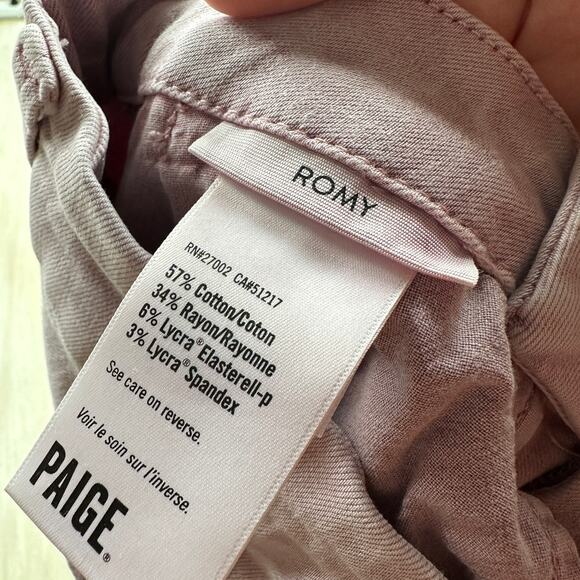 Paige Romy Flat Front Weekend Chino Rose Pink Cropped Trouser Dress Pants 28 - Picture 10 of 15